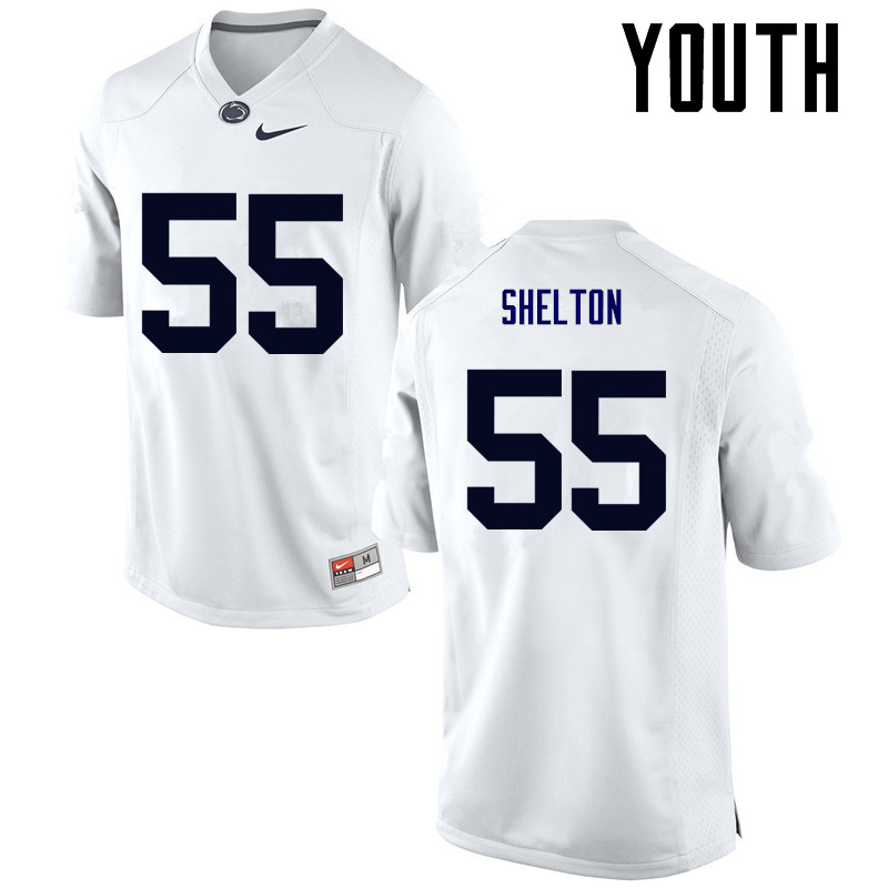 Youth Penn State Nittany Lions #55 Antonio Shelton College Football Jerseys-White - Click Image to Close